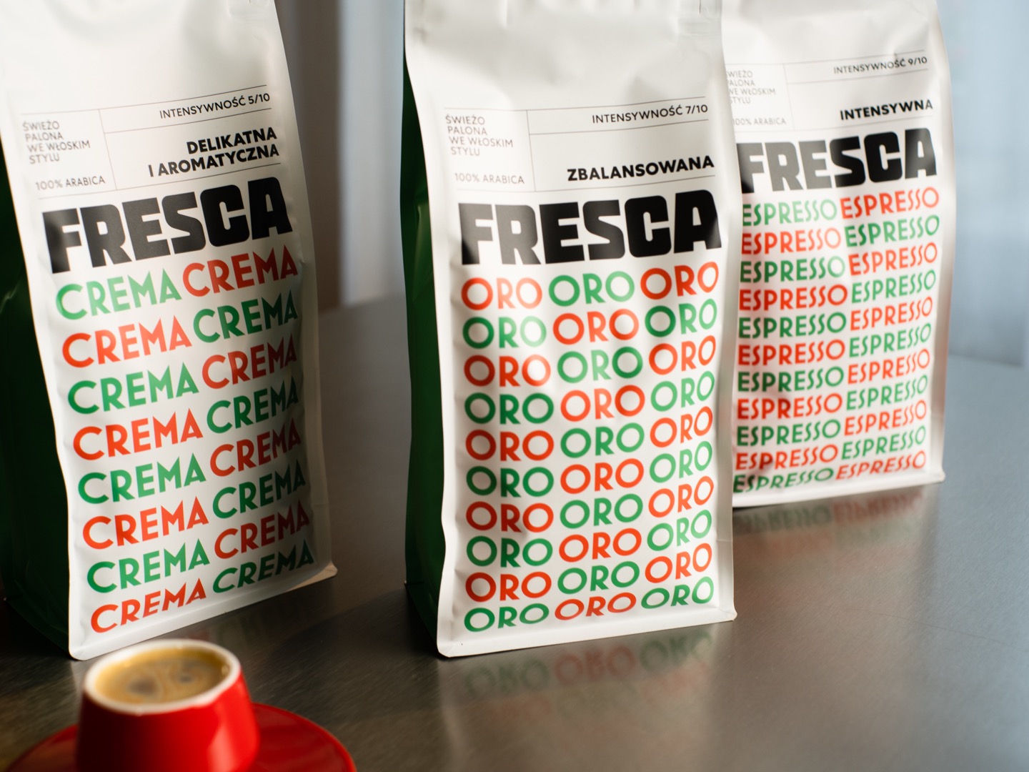 Trzy warianty kawy Fresca: Crema, Oro i Espresso